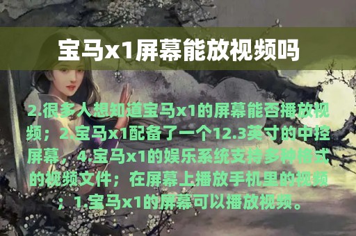 宝马x1屏幕能放视频吗