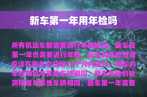 新车第一年用年检吗