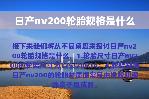 日产nv200轮胎规格是什么