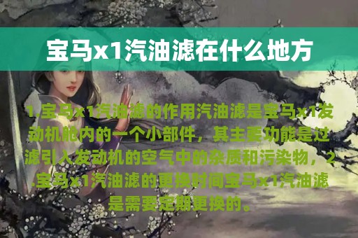 宝马x1汽油滤在什么地方