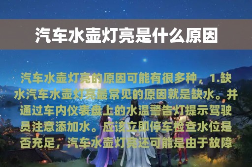 汽车水壶灯亮是什么原因