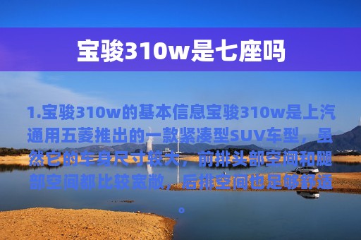 宝骏310w是七座吗