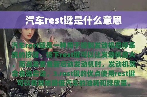 汽车rest键是什么意思