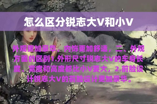 怎么区分锐志大V和小V