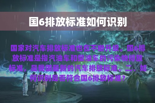 国6排放标准如何识别