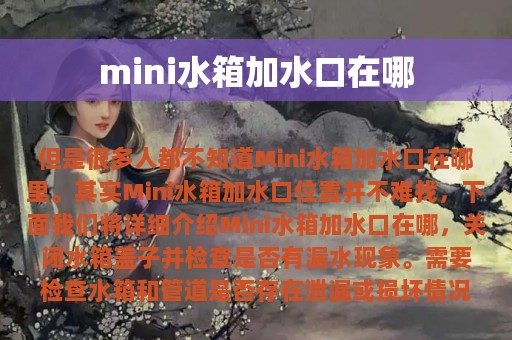 mini水箱加水口在哪