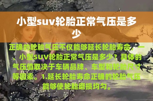 小型suv轮胎正常气压是多少