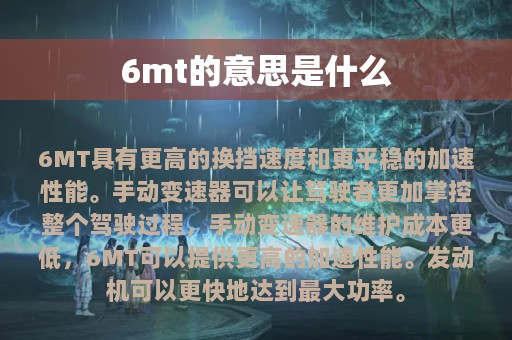 6mt的意思是什么