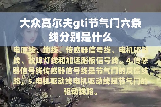 大众高尔夫gti节气门六条线分别是什么