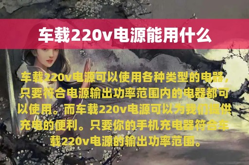 车载220v电源能用什么