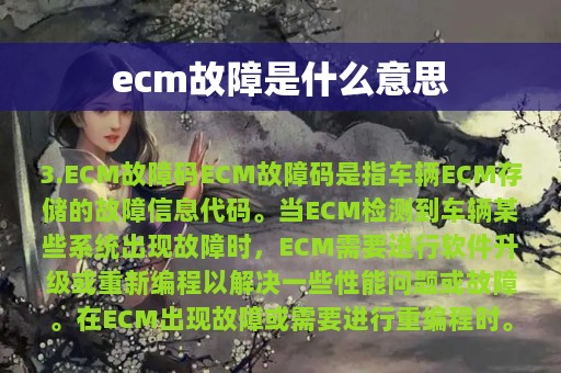 ecm故障是什么意思