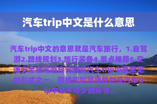 汽车trip中文是什么意思