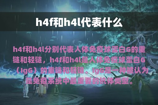 h4f和h4l代表什么