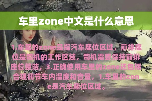 车里zone中文是什么意思