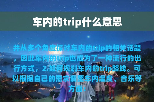 车内的trip什么意思