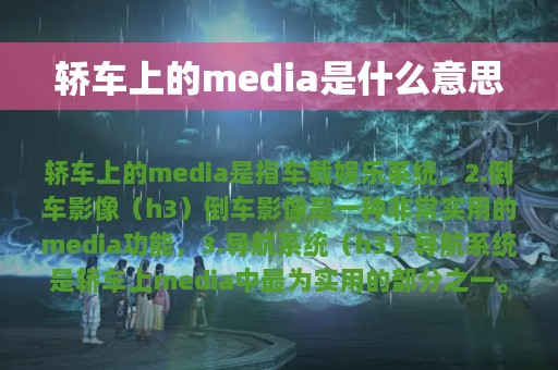 轿车上的media是什么意思