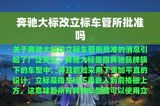 奔驰大标改立标车管所批准吗