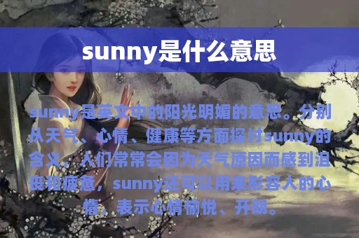 sunny是什么意思