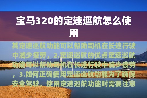 宝马320的定速巡航怎么使用