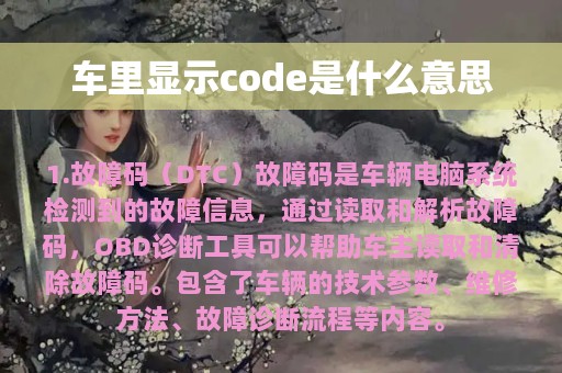 车里显示code是什么意思