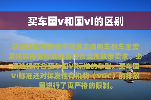 买车国v和国vi的区别