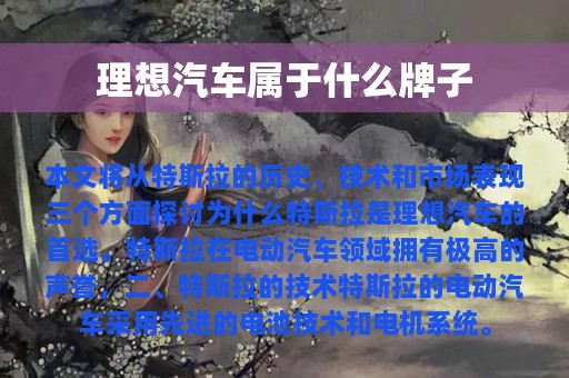 理想汽车属于什么牌子