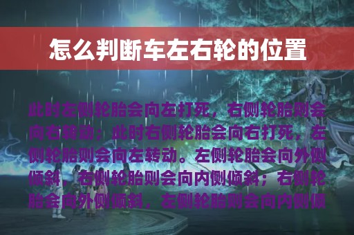 怎么判断车左右轮的位置