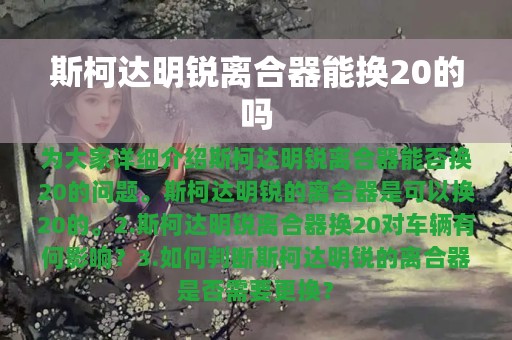 斯柯达明锐离合器能换20的吗