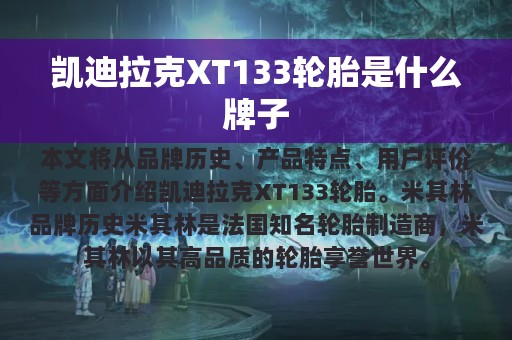 凯迪拉克XT133轮胎是什么牌子