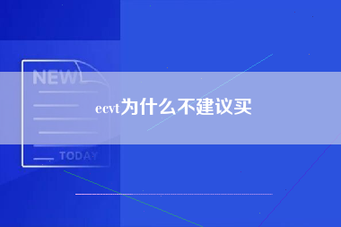 ecvt为什么不建议买