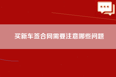 买新车签合同需要注意哪些问题