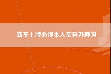 新车上牌必须本人亲自办理吗