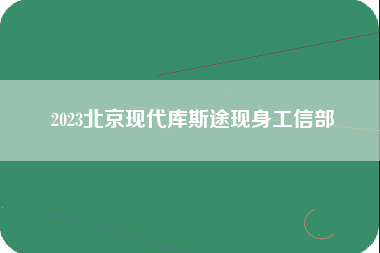 2023北京现代库斯途现身工信部