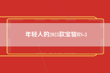 年轻人的2023款宝骏RS-3