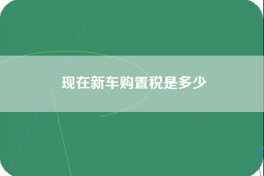 现在新车购置税是多少