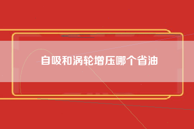 自吸和涡轮增压哪个省油