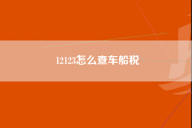 12123怎么查车船税