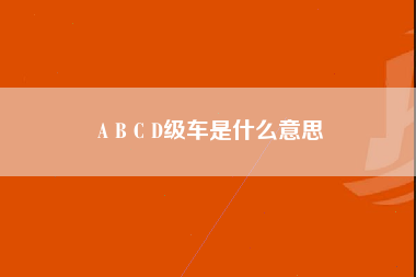 A B C D级车是什么意思