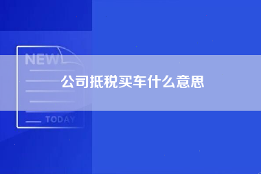 公司抵税买车什么意思