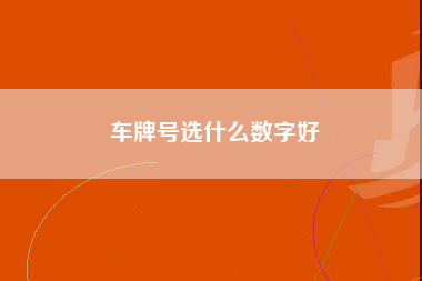 车牌号选什么数字好