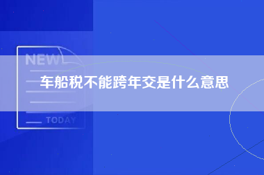 车船税不能跨年交是什么意思