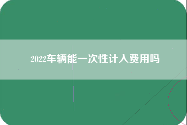 2022车辆能一次性计入费用吗