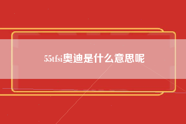 55tfsi奥迪是什么意思呢