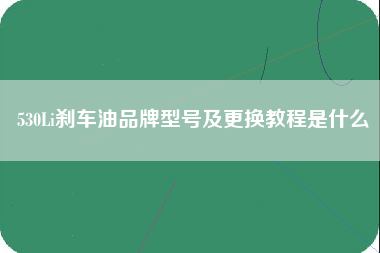 530Li刹车油品牌型号及更换教程是什么