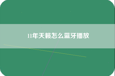 11年天籁怎么蓝牙播放