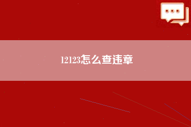 12123怎么查违章