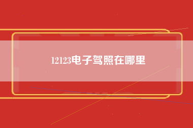 12123电子驾照在哪里