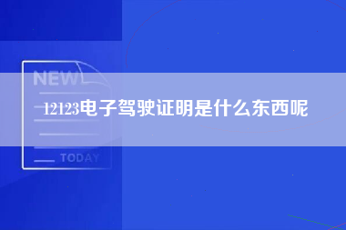 12123电子驾驶证明是什么东西呢