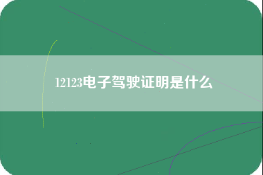 12123电子驾驶证明是什么