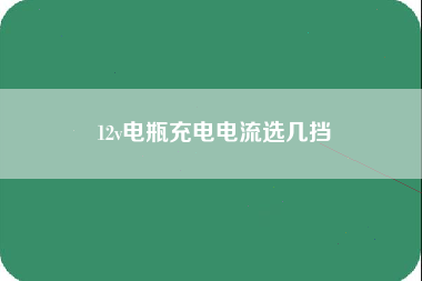 12v电瓶充电电流选几挡